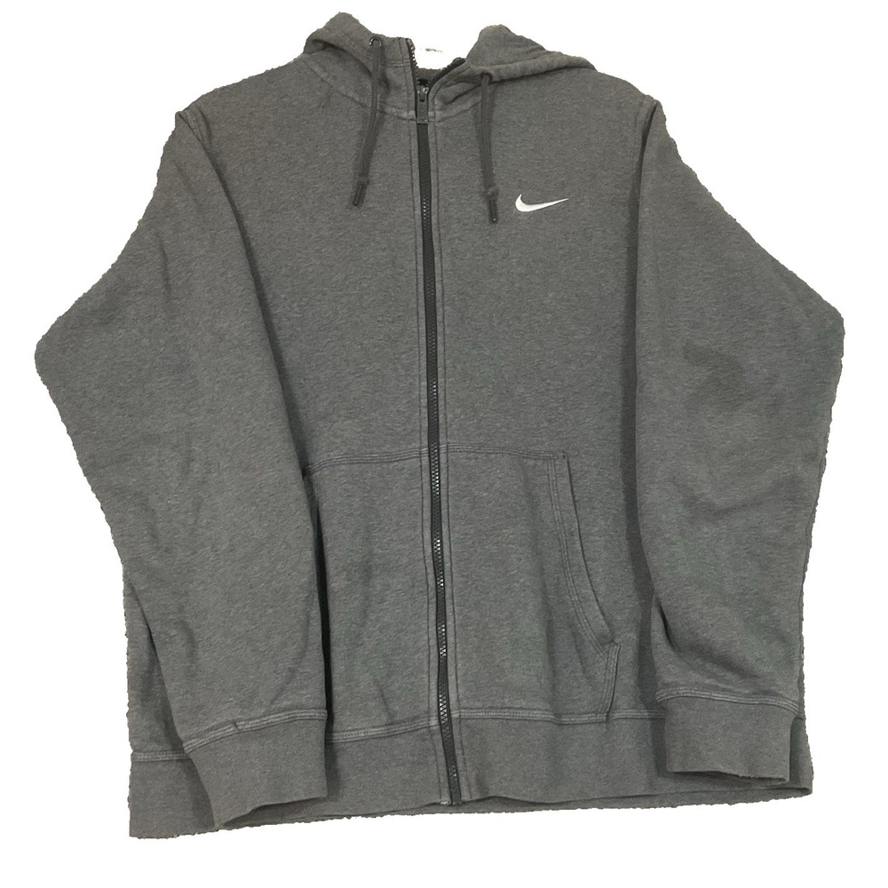 Mens Nike Gym Athletic Club Swoosh Hoodie Hooded Sweatshirt Full Zip XL